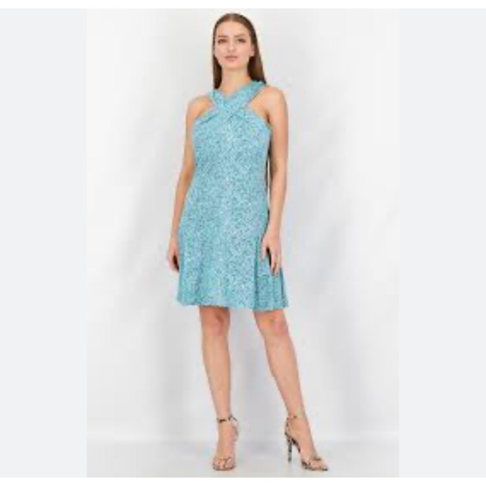 NWT Michael Michael Kors Halter Ikat Flounce Dress Small and Medium - Picture 3 of 7